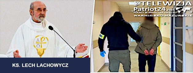 [VIDEO] Policjanci zatrzymali 27-latka podejrzewanego o brutalną napaść na ks. Lecha Lachowicza na plebanii